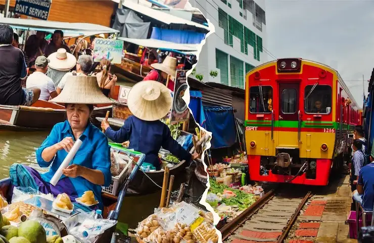 Private Maeklong Railway & Floating Markets with Wat Arun Day Tour from Bangkok